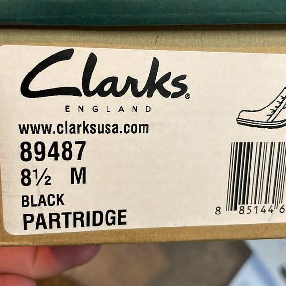 NIB Clarks Black Leather Block Heel Size 8.5M - Picture 12 of 12